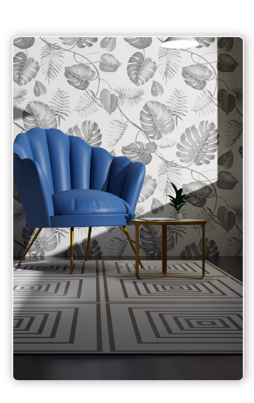 Blue-Chair-with-Wallpaper