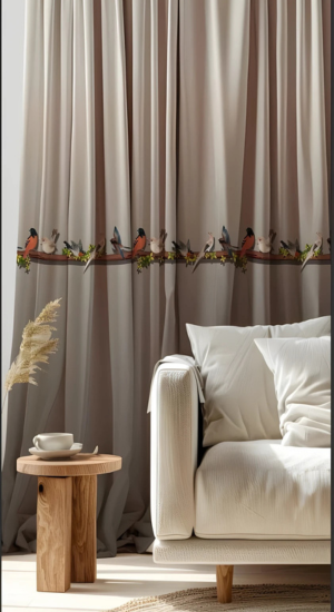 Artistic Bird Motif Designer Curtains