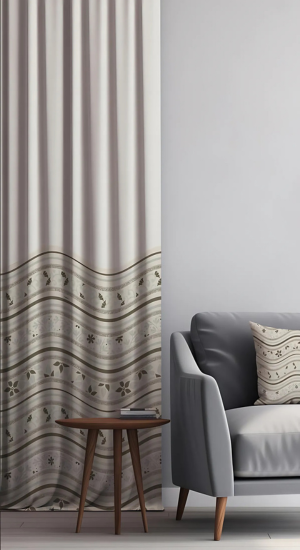 Floral Wave Pattern Designer Curtains