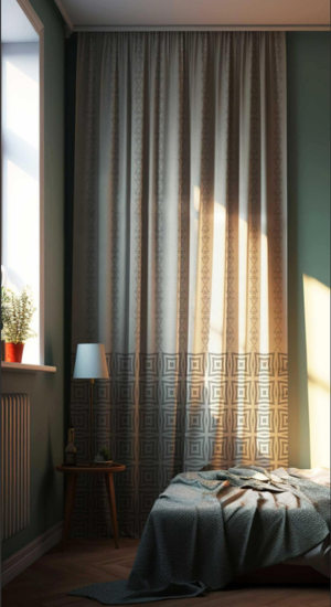 Geometric Elegance Designer Curtains